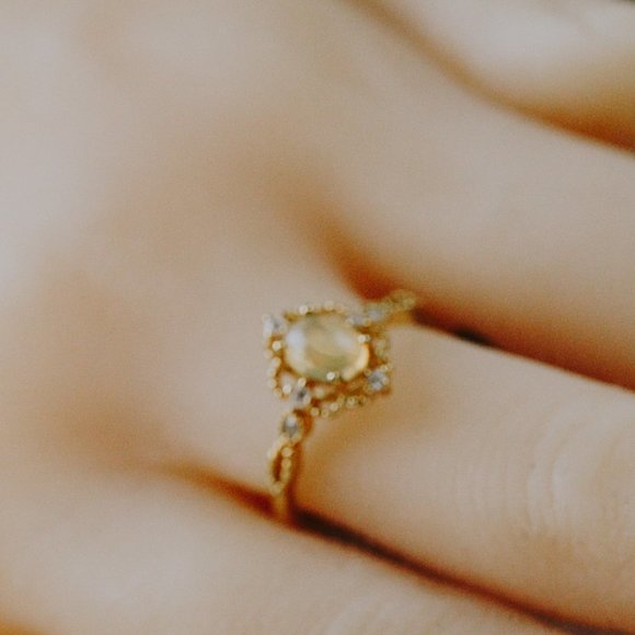 Semi Precious Rose Gold Vermeil Authentic Fire Opal Open Ring Adjustable Ring - Picture 5 of 7